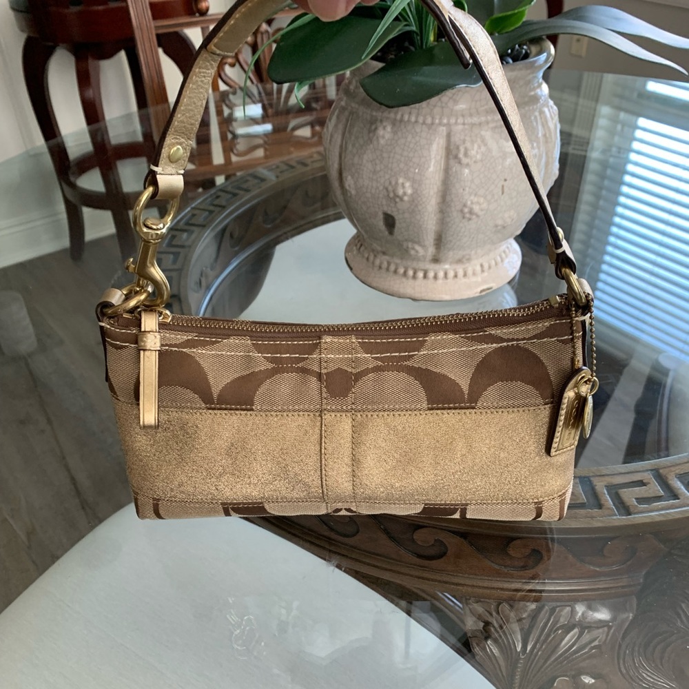 🤎💛COACH STRIPE SMALL HOBO/SHOULDER BAG!🤎💛